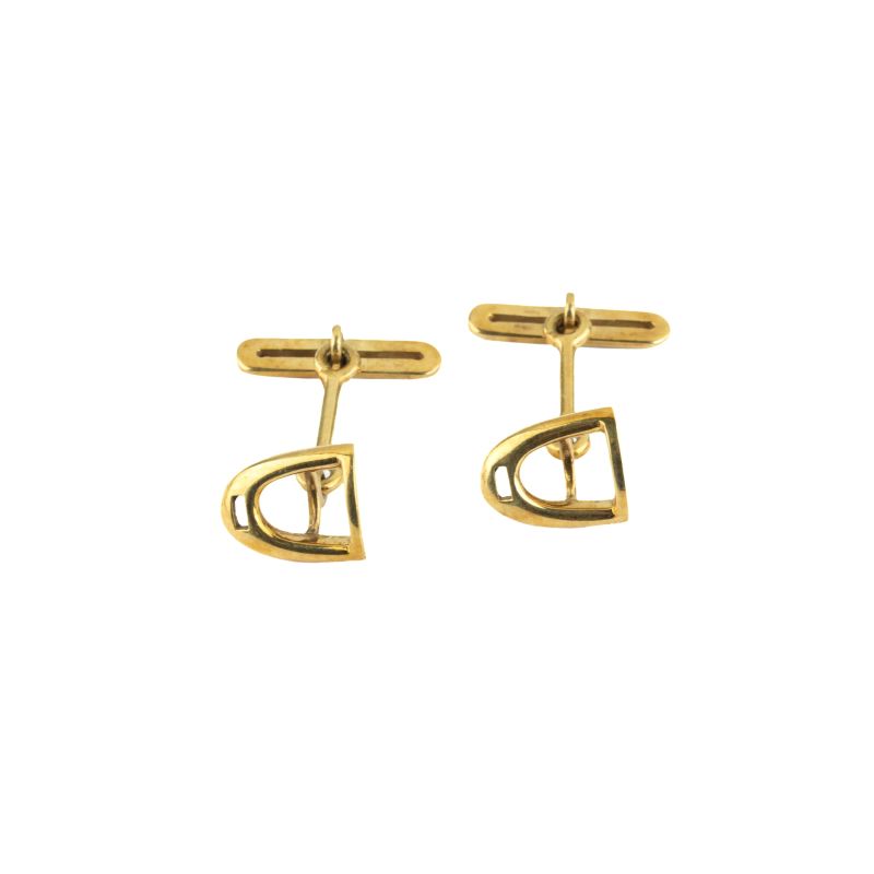 Gucci : 



GUCCI STIRRUP-SHAPED CUFFLINKS IN 18KT YELLOW GOLD  - Auction JEWELS - Pandolfini Casa d'Aste