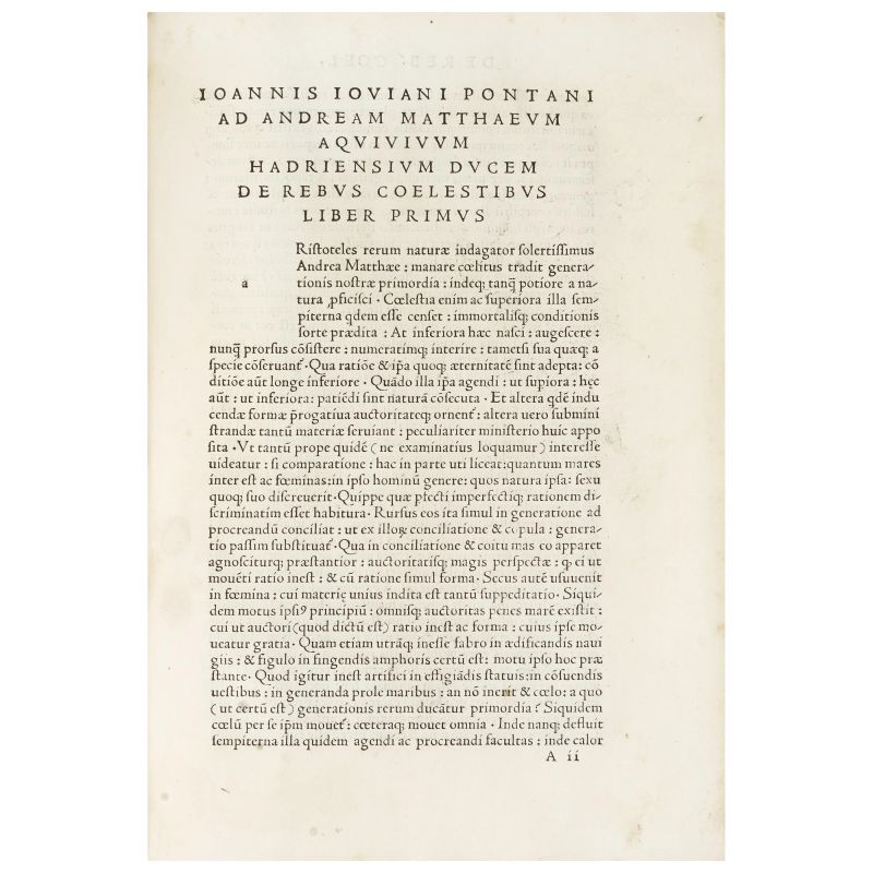 Two first editions that constitute the central nucleus of Pontano's astrological and astronomical research  - Auction BOOKS, MANUSCRIPTS AND AUTOGRAPHS - Pandolfini Casa d'Aste