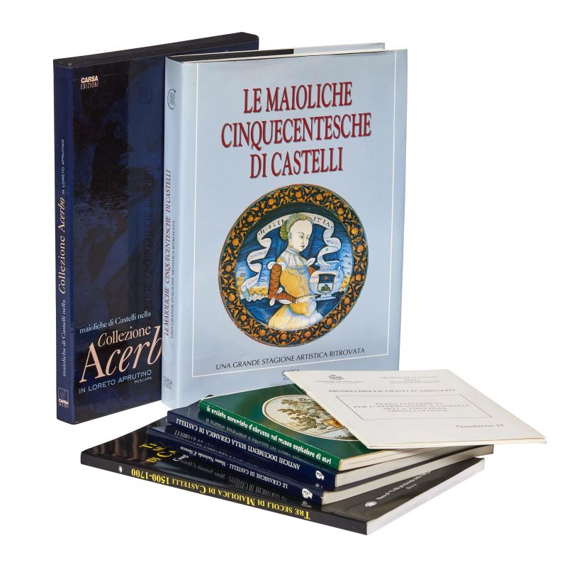 MAIOLICA. CASTELLI. Lotto di 7 volumi.  - Asta ASTA A TEMPO | MONTELUPO: MAIOLICHE RINASCIMENTALI - Pandolfini Casa d'Aste