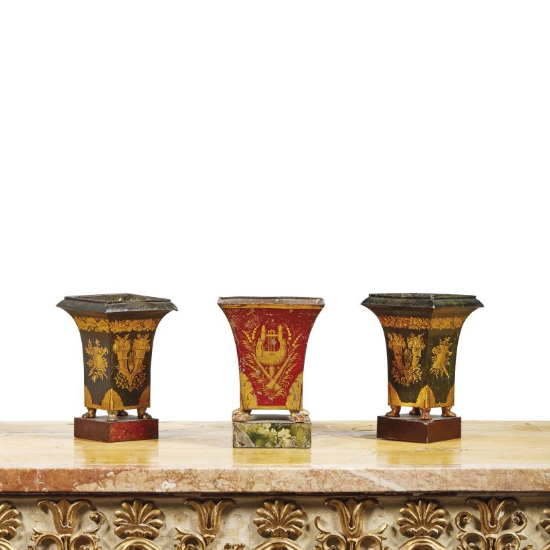 A GROUP OF THREE FLOWER BOXES, FRANCE, FIRST HALF 19TH CENTURY  - Auction International fine art - Pandolfini Casa d'Aste