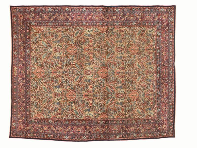 TAPPETO KIRMAN, PERSIA, SECOLO XIX  - Asta Importanti Mobili, Arredi e Oggetti d'Arte - Pandolfini Casa d'Aste