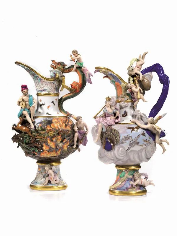 COPPIA DI VASI DECORATIVI, MEISSEN, 1880 CIRCA  - Asta MOBILI, ARREDI ED OGGETTI D'ARTE DI DECORAZIONE INTERNAZIONALE - Pandolfini Casa d'Aste