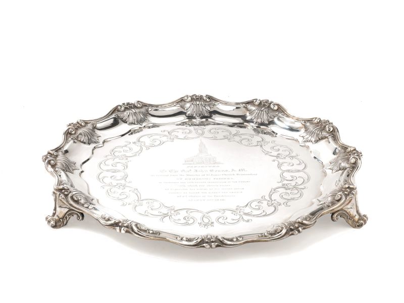 GRANDE SALVER, LONDRA, 1840, ARGENTIERE BENJAMIN SMITH III  - Auction Italian and European Silver - Pandolfini Casa d'Aste