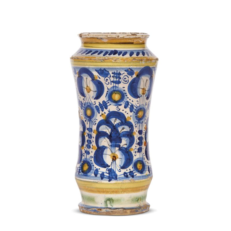 A PHARMACY JAR (ALBARELLO), MONTELUPO, CIRCA 1580-1600  - Auction ONLINE AUCTION | MONTELUPO: RENAISSANCE MAIOLICA - Pandolfini Casa d'Aste