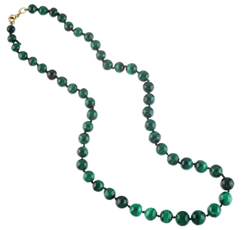 COLLANA IN MALACHITE E ORO GIALLO  - Auction TIMED AUCTION I JEWELS, WATCHES, PENS AND SILVER - Pandolfini Casa d'Aste