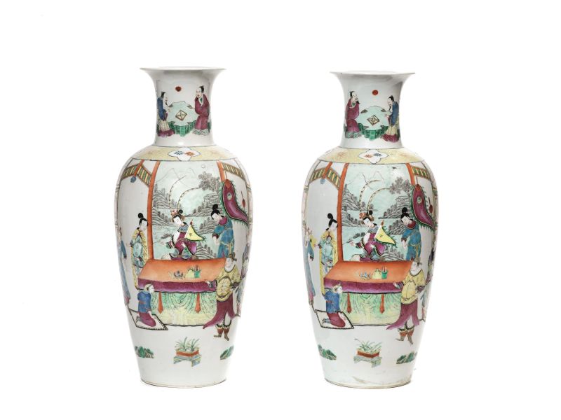 COPPIA DI VASI, CINA, DINASTIA QING, SEC. XIX  - Auction Asian Art - Pandolfini Casa d'Aste