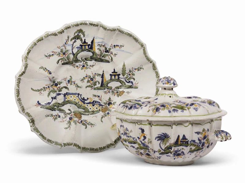 ZUPPIERA E PRESENTATOIO, NOVE DI BASSANO, MANIFATTURA PASQUALE ANTONIBON, 1740-1770  - Auction The charm and splendour of maiolica and porcelain: the Pietro Barilla Collection and an important Roman collection - Pandolfini Casa d'Aste