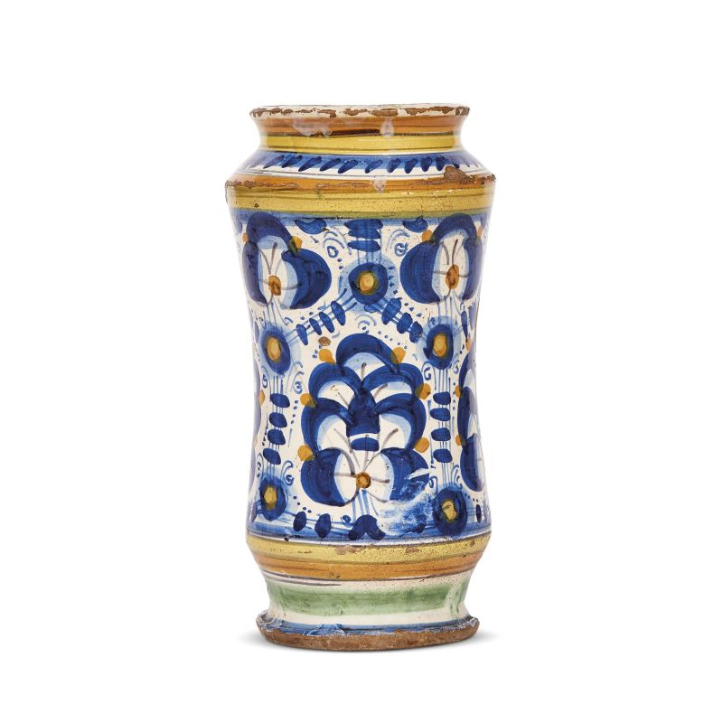 A PHARMACY JAR (ALBARELLO), MONTELUPO, CIRCA 1580-1600  - Auction ONLINE AUCTION | MONTELUPO: RENAISSANCE MAIOLICA - Pandolfini Casa d'Aste