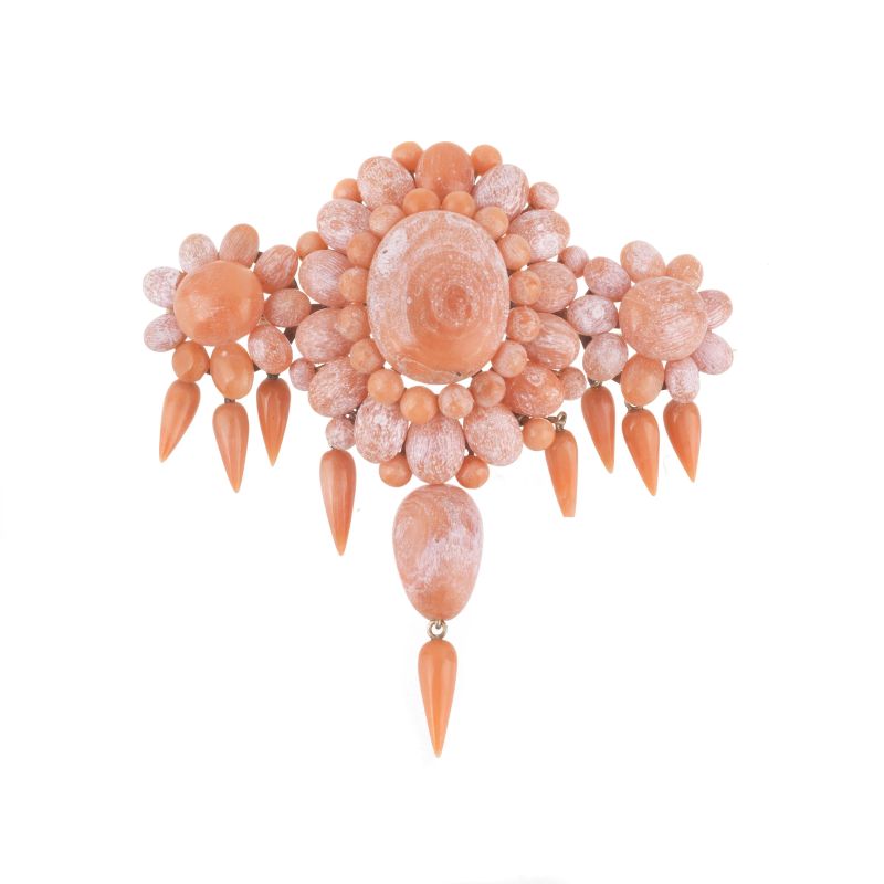      SPILLA CON CORALLO ROSA   - Auction ONLINE AUCTION | JEWELS AND WATCHES - Pandolfini Casa d'Aste