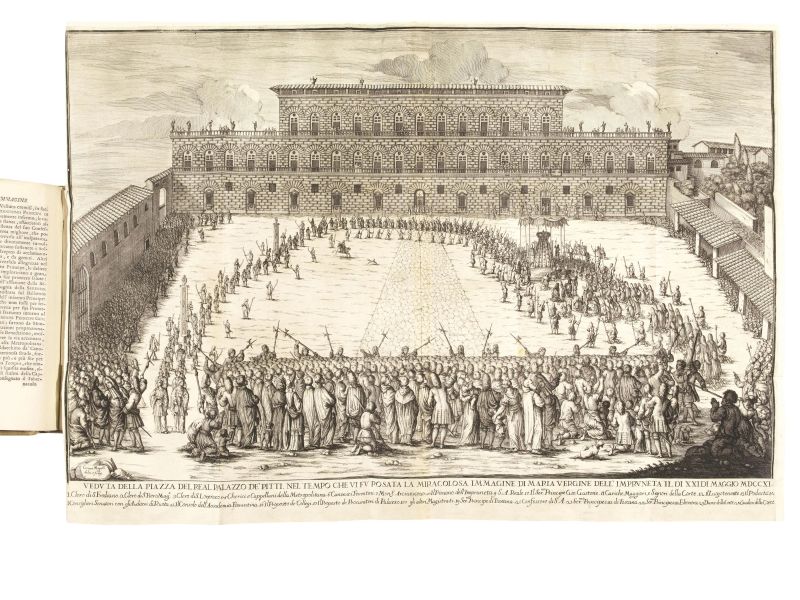 (Architettura &ndash; Firenze &ndash; Illustrati 700) CASOTTI, Giovanni Battista. Memorie istoriche della miracolosa immagine di Maria Vergine dell&rsquo;Impruneta. In Firenze, Giuseppe Manni, 1714.  - Asta Argenti, Numismatica e Libri - Pandolfini Casa d'Aste