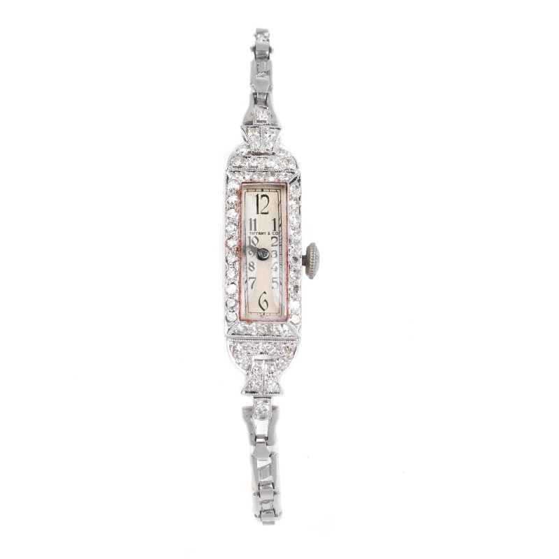LADY'S WATCH IN PLATINUM AND 18KT WHITE GOLD  - Auction JEWELS - Pandolfini Casa d'Aste