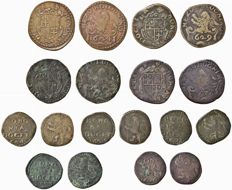 URBANO VIII (MAFFEO BARBERINI 1623 - 1644), 4 MEZZI BOLOGNINI E 5 QUATTRINI  - Auction Collectible coins and medals. From the Middle Ages to the 20th century. - Pandolfini Casa d'Aste