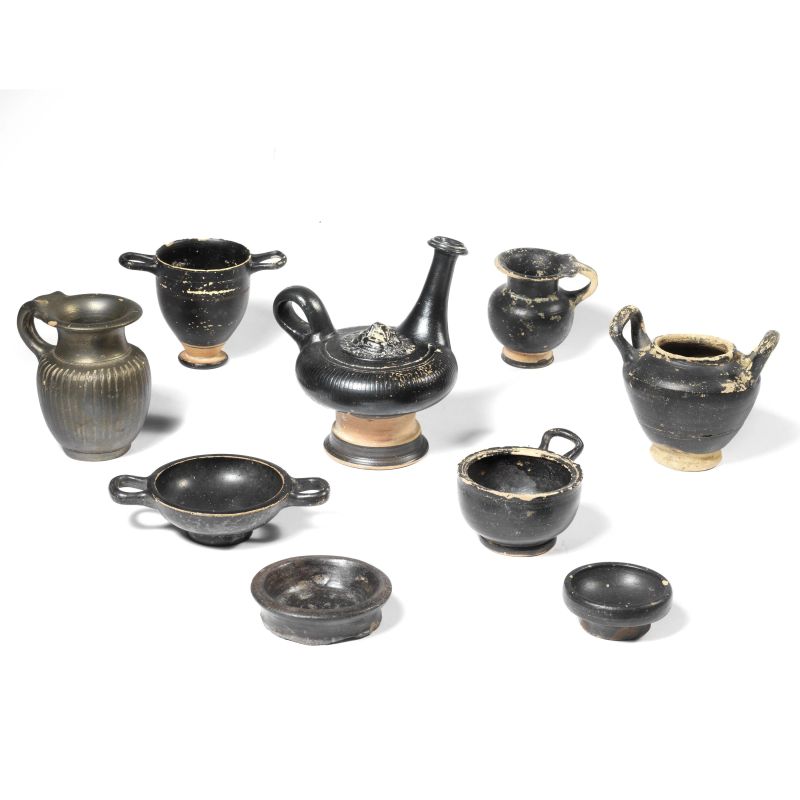 Selezione di vasi a vernice nera  - Asta ARCHEOLOGIA - Pandolfini Casa d'Aste