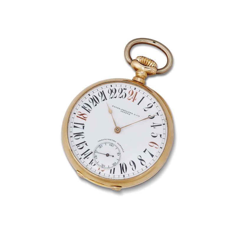 Patek Philippe : PATEK PHILIPPE &amp; CIE GONDOLO 24 HOURS YELLOW GOLD POCKET WATCH N. 2143XX  - Auction WRISTWATCHES - Pandolfini Casa d'Aste