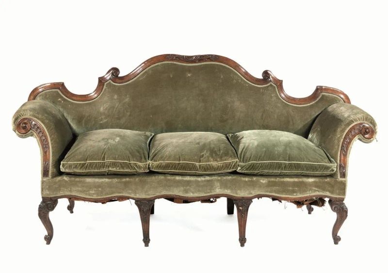 DIVANO, LOMBARDIA, MET&Agrave; SECOLO XVIII,  - Auction European Furniture and Works of Art - Pandolfini Casa d'Aste