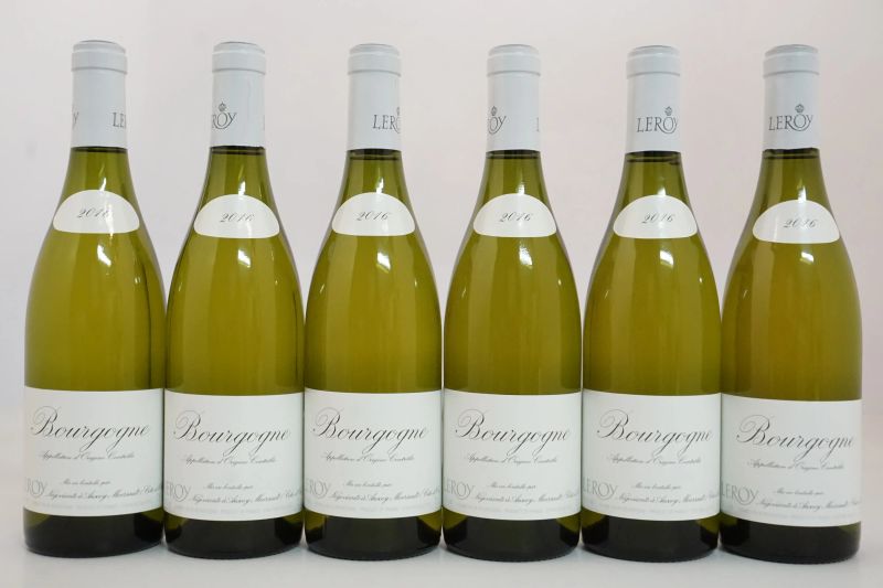      Bourgogne Blanc Domaine Leroy 2016    - Asta Vini Pregiati e Distillati da Collezione - Pandolfini Casa d'Aste