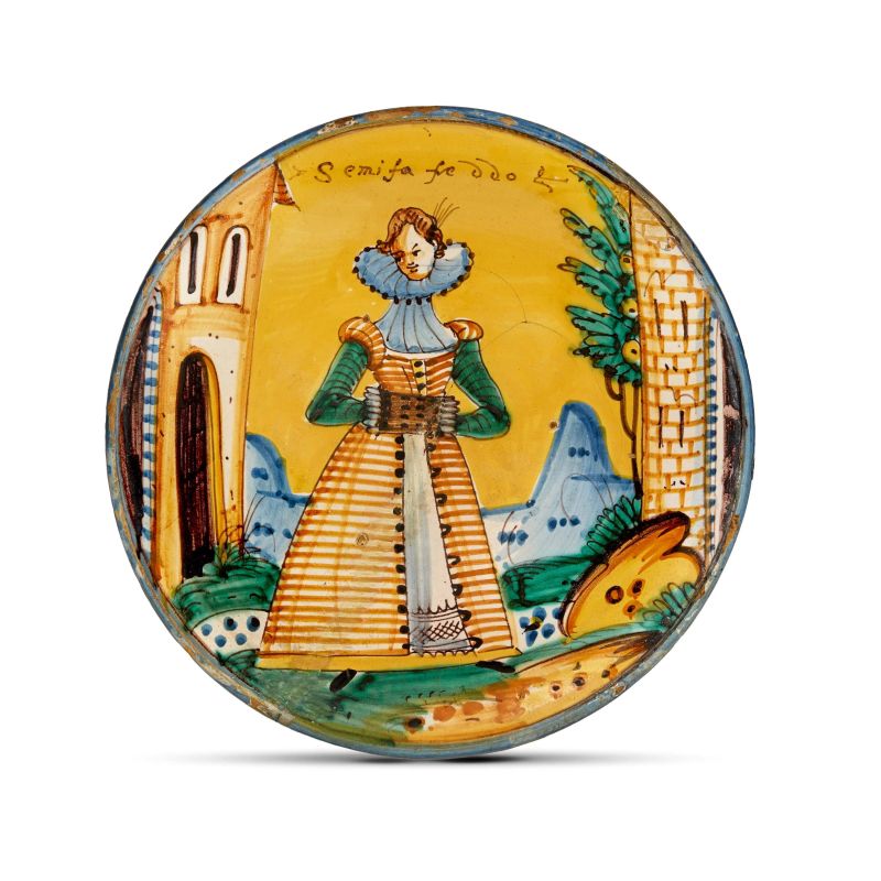 PIATTO, MONTELUPO, INIZIO SECOLO XVII  - Asta CERAMICA. MAIOLICHE E PORCELLANE DAL RINASCIMENTO AL SETTECENTO - Pandolfini Casa d'Aste