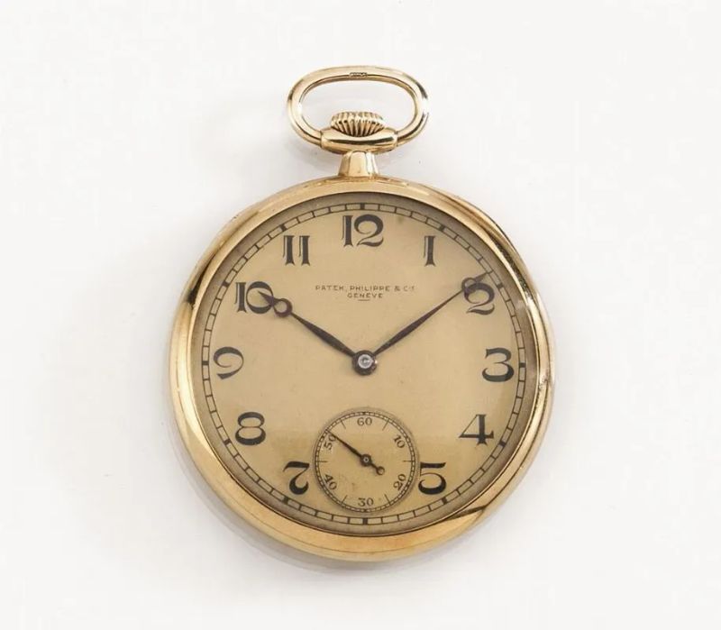 OROLOGIO DA TASCA PATEK PHILIPPE &amp; CO., MOV. N. 810'202, CASSA N. 289'844, 1925 CIRCA, IN ORO 18 KT  - Auction Silver, jewels, watches and coins - Pandolfini Casa d'Aste