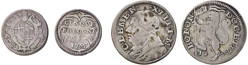 CLEMENTE XIII (CARLO REZZONICO 1758 - 1769), 2 MONETE  - Asta MONETE E MEDAGLIE DA COLLEZIONE. DAL MEDIOEVO AL XX SECOLO - Pandolfini Casa d'Aste