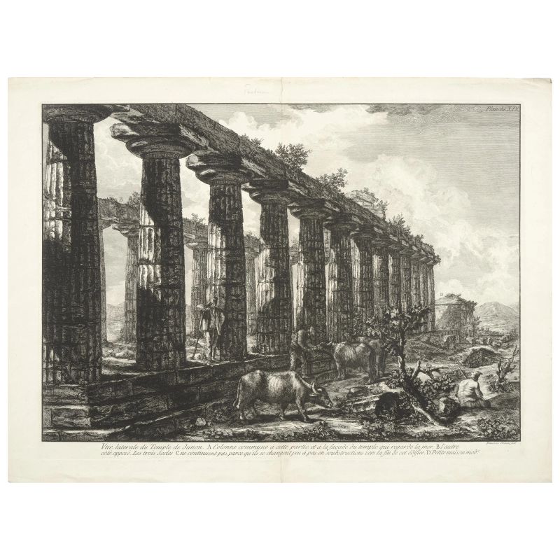 Piranesi, Giovanni Battista. Vüe laterale du Temple de Junon. [Roma, 1778].  - Asta LIBRI, MANOSCRITTI, AUTOGRAFI E STAMPE - Pandolfini Casa d'Aste
