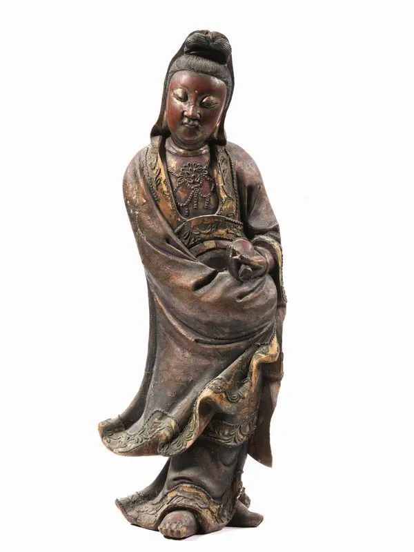 SCULTURA RAFFIGURANTE GUANYIN, CINA, DINASTIA QING, SEC. XIX  - Auction Asian Art - Pandolfini Casa d'Aste