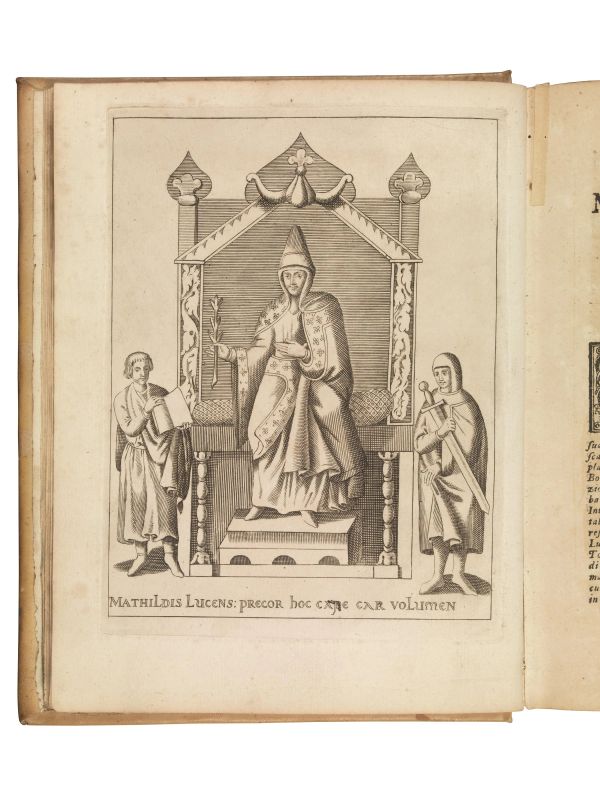 (Lucca) FIORENTINI, Francesco Maria. Memorie della gran contessa Matilda restituita alla patria lucchese da Francesco Maria Fiorentini. Seconda edizione illustrata con note critiche, e con l&rsquo;aggiunta di molti documenti appartenenti a Matilda, ed alla di Lei casa da Gian-Domenico Mansi. In Lucca, nella Stamperia di Vincenzo Giuntini, 1756.  - Asta ARCADE | Argenti, libri, porcellane e maioliche - Pandolfini Casa d'Aste