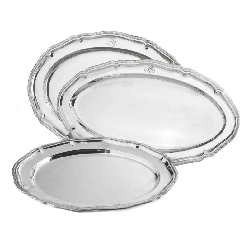 THREE SILVER TRAY, EGYPT, 20TH CENTURY  - Auction ITALIAN AND EUROPEAN SILVER - Pandolfini Casa d'Aste