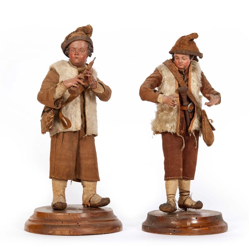 



A PAIR OF YOUNG FLUTE PLAYERS, NAPLES, 18TH CENTURY  - Auction ONLINE AUCTION | NEAPOLITAN NATIVITY SHEPHERDS - Pandolfini Casa d'Aste