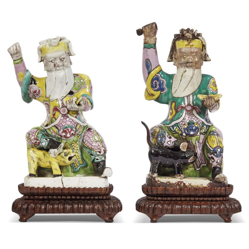 TWO FIGURES, CHINA, QING DYNASTY, 18TH-19TH CENTURY  - Auction ONLINE AUCTION | Asian Art &#19996;&#26041;&#33402;&#26415;&#32593;&#25293; - Pandolfini Casa d'Aste