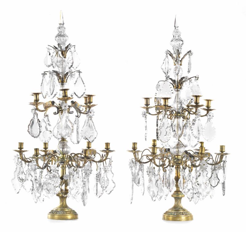 A PAIR OF LARGE GIRANDOLES, FRANCE, 19TH CENTURY  - Auction International fine art - Pandolfini Casa d'Aste