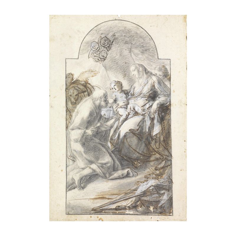 Neapolitan school, 18th century  - Auction TIMED AUCTION | WORKSONPAPER: DRAWINGS, PAINTINGS AND PRINTS - Pandolfini Casa d'Aste