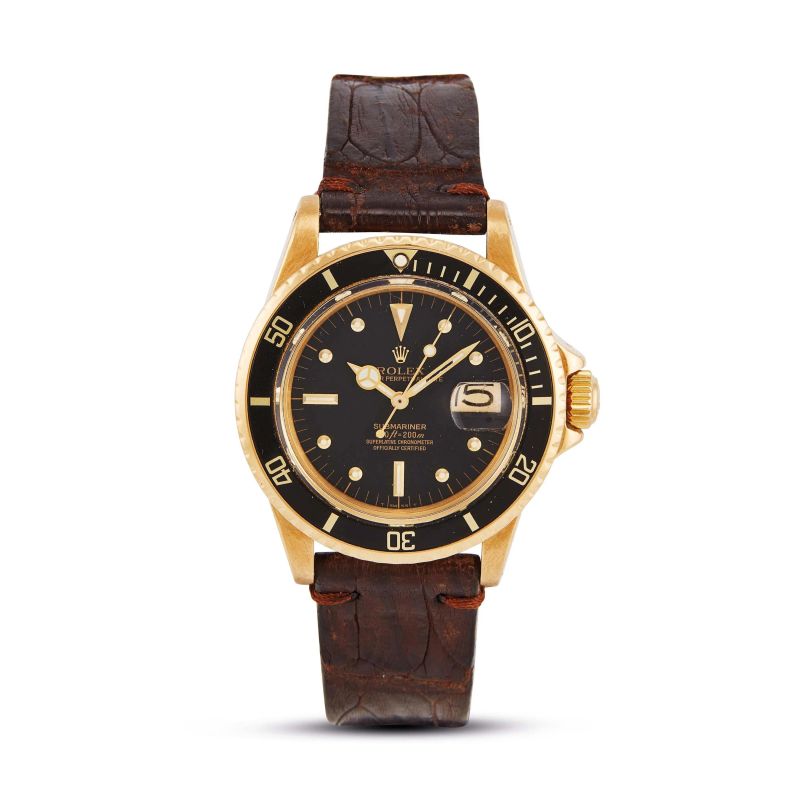 Rolex : ROLEX SUBMARINER "NIPPLE DIAL" REF. 1680 N. 32910XX YELLOW GOLD WRISTWATCH, 1973  - Auction WRISTWATCHES - Pandolfini Casa d'Aste