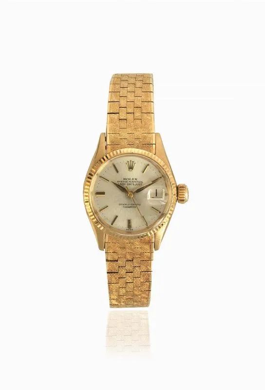 OROLOGIO DA POLSO ROLEX OYSTER PERPETUAL DATE JUST LADY, REF. 6517, CASSA N. 816&rsquo;683, 1961-&lsquo;62 CIRCA, IN ORO GIALLO 18 K  - Asta Orologi da polso e da tasca - II - Pandolfini Casa d'Aste