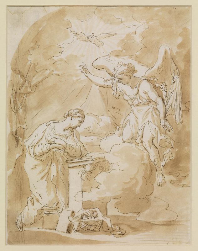 Scuola genovese, inizio sec. XVIII                                                                         - Auction Works on paper: 15th to 19th century drawings, paintings and prints - Pandolfini Casa d'Aste