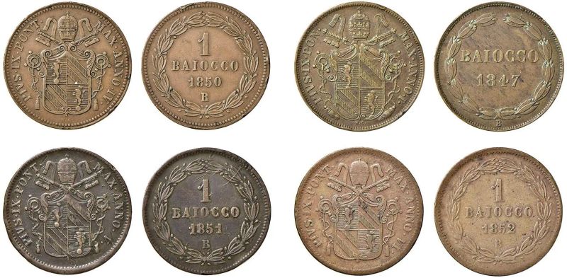 PIO IX (GIOVANNI MARIA MASTAI-FERRETTI 1846 - 1878), 4 BAIOCCHI  - Auction Collectible coins and medals. From the Middle Ages to the 20th century. - Pandolfini Casa d'Aste