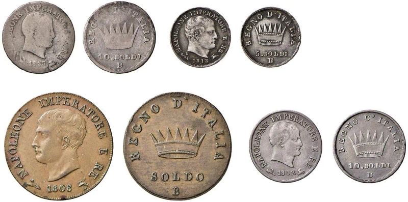 NAPOLEONE I IMPERATORE E RE D'ITALIA (1805 - 1814), 4 MONETE   - Auction Collectible coins and medals. From the Middle Ages to the 20th century. - Pandolfini Casa d'Aste