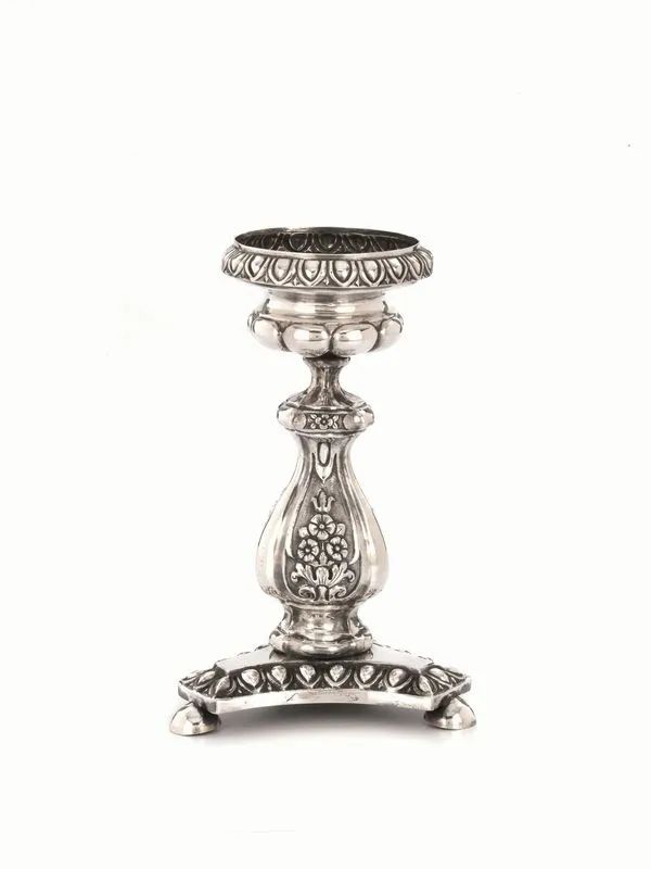 CANDELIERE, NAPOLI, 1840 CIRCA, ARGENTIERE RAFFAELE RADENTE  - Auction Russian, European and Italian Silver - Pandolfini Casa d'Aste