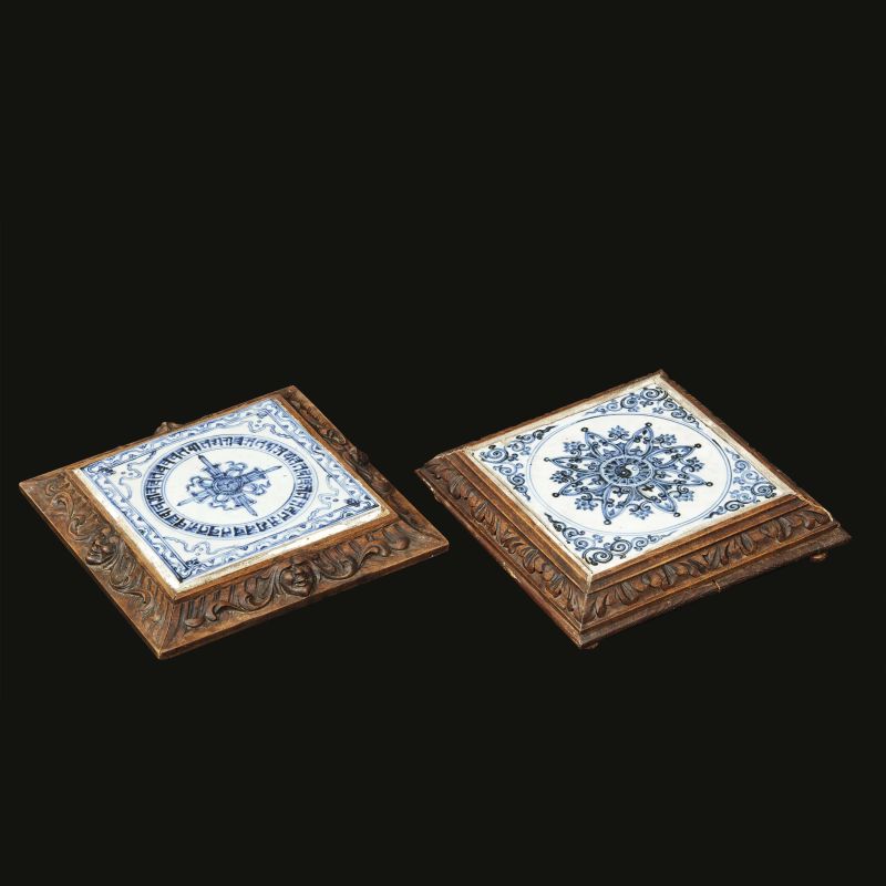 A PAIR OF TILES, CHINA, MING DYNASTY, 16TH-17TH CENTURIES  - Auction Asian Art -  &#19996;&#26041;&#33402;&#26415; - Pandolfini Casa d'Aste