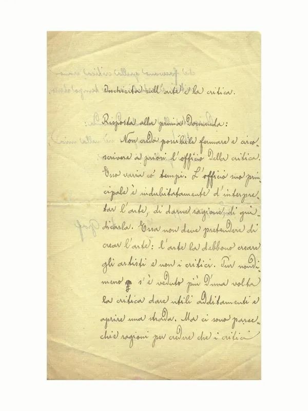 GRAF, Arturo (1848-1913, poeta e letterato). Intervento autografo firmato,  - Auction Old and Modern Master Prints and Drawings-Books - Pandolfini Casa d'Aste