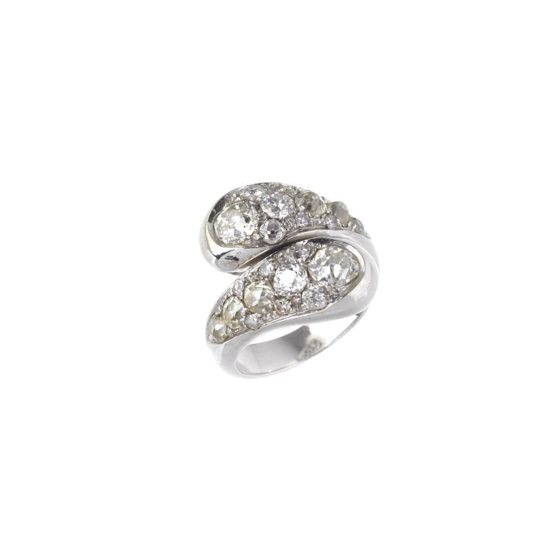DIAMOND CONTRARIE RING IN 18KT WHITE GOLD  - Auction JEWELS - Pandolfini Casa d'Aste