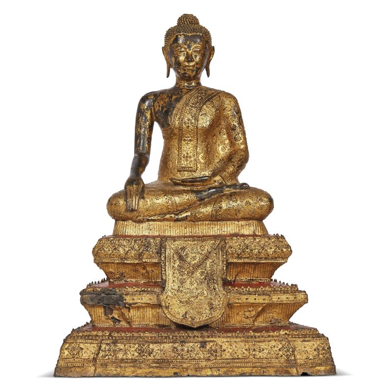 A GILDED BRONZE SCULPTURE DEPICTING BUDDHA, THAILAND, 19TH CENTURY  - Auction Asian Art | &#19996;&#26041;&#33402;&#26415; - Pandolfini Casa d'Aste