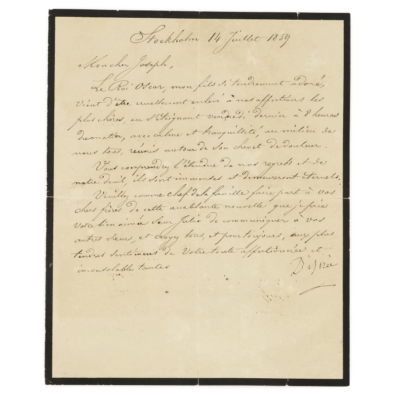 Clary, Desirée. Lettera con firma autografa  - Asta LIBRI, MANOSCRITTI, AUTOGRAFI E STAMPE - Pandolfini Casa d'Aste