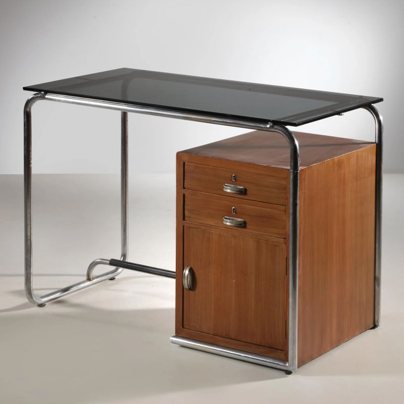 



DESK, METAL AND WOODEN STRUCTURE, GLASS TOP   - Auction DESIGN AND DECORATIVE ARTS - Pandolfini Casa d'Aste