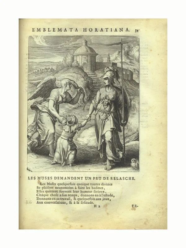 (Emblemi&nbsp; Illustrati 600) VAENIUS (VAN VEEN), Otto (1556-1629)&nbsp; HORATIUS&nbsp;&nbsp;  - Asta Stampe e disegni antichi e moderni-Libri Antichi - Pandolfini Casa d'Aste