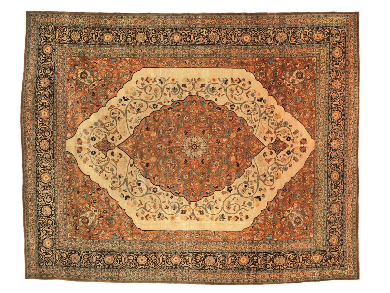 TAPPETO TABRIZ, PERSIA, SECOLO XX  - Auction FOUR CENTURIES OF STYLE BETWEEN ITALY AND FRANCE - Pandolfini Casa d'Aste