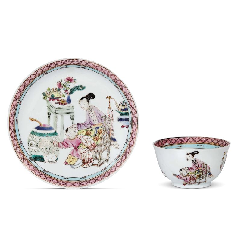 A CUP WITH DISH, CHINA, QING DYNASTY, 18TH CENTURY  - Auction Asian Art | &#19996;&#26041;&#33402;&#26415; - Pandolfini Casa d'Aste