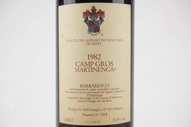      Barbaresco Martinenga Camp Gros Tenute Cisa Asinari Marchesi di Gresy 1982   - Asta ASTA A TEMPO | Smart Wine & Spirits - Pandolfini Casa d'Aste