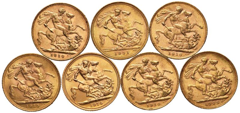 GRAN BRETAGNA, SETTE STERLINE  - Auction Coins and Medals - Pandolfini Casa d'Aste