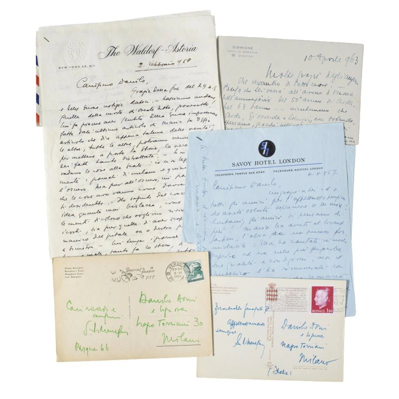 



Four signed autograph letters and several cards  - Auction BOOKS, MANUSCRIPTS AND AUTOGRAPHS - Pandolfini Casa d'Aste