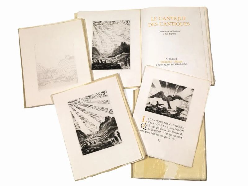 (Edizioni di pregio  Illustrati 900) LEGRAND, Edy. Le Cantique des          - Auction Books, manuscripts and autographs - Pandolfini Casa d'Aste